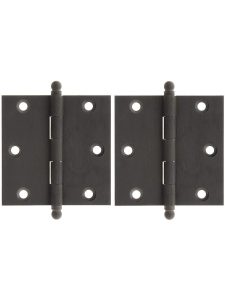 Pair of Premium Solid Brass Cabinet Hinges – 2 1/2″ x 2 1/2″  |  Butt Hinges Butt Hinges Antique Brass/Oil-Rubbed Bronze/Polished Brass/Polished Chrome/Polished Nickel/Satin Nickel/Un-Lacquered Brass