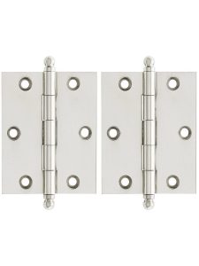 Pair of Premium Solid Brass Cabinet Hinges – 2 1/2″ x 2″  |  Butt Hinges Butt Hinges Antique Brass/Oil-Rubbed Bronze/Polished Brass/Polished Chrome/Polished Nickel/Satin Nickel/Un-Lacquered Brass