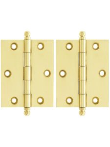 Pair of Premium Solid Brass Cabinet Hinges – 2 1/2″ x 2″  |  Butt Hinges Butt Hinges Antique Brass/Oil-Rubbed Bronze/Polished Brass/Polished Chrome/Polished Nickel/Satin Nickel/Un-Lacquered Brass