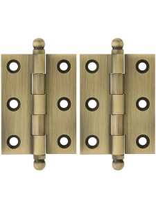 Pair of Premium Solid Brass Cabinet Hinges – 2″ x 1 1/2″  |  Butt Hinges Butt Hinges Antique Brass/Oil-Rubbed Bronze/Polished Brass/Polished Chrome/Polished Nickel/Satin Nickel/Un-Lacquered Brass