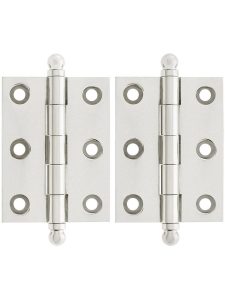 Pair of Premium Solid Brass Cabinet Hinges – 2″ x 1 1/2″  |  Butt Hinges Butt Hinges Antique Brass/Oil-Rubbed Bronze/Polished Brass/Polished Chrome/Polished Nickel/Satin Nickel/Un-Lacquered Brass