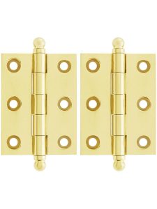 Pair of Premium Solid Brass Cabinet Hinges – 2″ x 1 1/2″  |  Butt Hinges Butt Hinges Antique Brass/Oil-Rubbed Bronze/Polished Brass/Polished Chrome/Polished Nickel/Satin Nickel/Un-Lacquered Brass