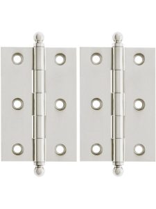 Pair of Premium Solid Brass Cabinet Hinges – 3″ x 2″  |  Butt Hinges Butt Hinges Antique Brass/Oil-Rubbed Bronze/Polished Brass/Polished Chrome/Polished Nickel/Satin Nickel/Un-Lacquered Brass