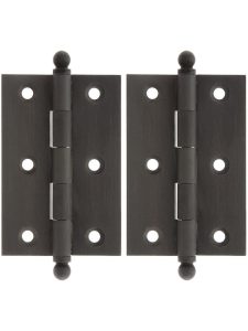 Pair of Premium Solid Brass Cabinet Hinges – 3″ x 2″  |  Butt Hinges Butt Hinges Antique Brass/Oil-Rubbed Bronze/Polished Brass/Polished Chrome/Polished Nickel/Satin Nickel/Un-Lacquered Brass