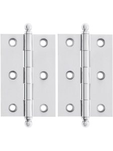 Pair of Premium Solid Brass Cabinet Hinges – 3″ x 2″  |  Butt Hinges Butt Hinges Antique Brass/Oil-Rubbed Bronze/Polished Brass/Polished Chrome/Polished Nickel/Satin Nickel/Un-Lacquered Brass