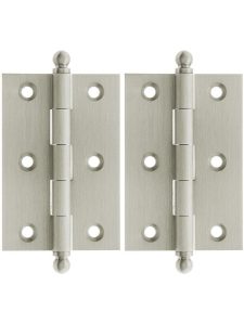 Pair of Premium Solid Brass Cabinet Hinges – 3″ x 2″  |  Butt Hinges Butt Hinges Antique Brass/Oil-Rubbed Bronze/Polished Brass/Polished Chrome/Polished Nickel/Satin Nickel/Un-Lacquered Brass