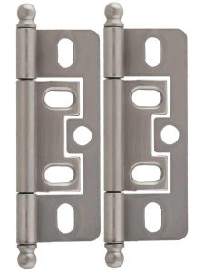 Pair of Solid Brass 2 1/2″ Non-Mortise Ball-Tip Cabinet Hinges  |  Non-Mortise Hinges Cabinet Hinges Antique Brass/Antique Light Brass/Antique Nickel/Distressed Bronze/Distressed Nickel/Flat Black/Michelangelo Bronze/Oil-Rubbed Bronze/Polished Brass/Polished Chrome/Polished Nickel/Satin Nickel