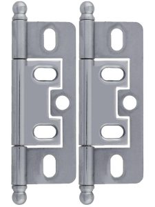 Pair of Solid Brass 2 1/2″ Non-Mortise Ball-Tip Cabinet Hinges  |  Non-Mortise Hinges Cabinet Hinges Antique Brass/Antique Light Brass/Antique Nickel/Distressed Bronze/Distressed Nickel/Flat Black/Michelangelo Bronze/Oil-Rubbed Bronze/Polished Brass/Polished Chrome/Polished Nickel/Satin Nickel