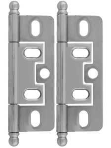 Pair of Solid Brass 2 1/2″ Non-Mortise Ball-Tip Cabinet Hinges  |  Non-Mortise Hinges Cabinet Hinges Antique Brass/Antique Light Brass/Antique Nickel/Distressed Bronze/Distressed Nickel/Flat Black/Michelangelo Bronze/Oil-Rubbed Bronze/Polished Brass/Polished Chrome/Polished Nickel/Satin Nickel