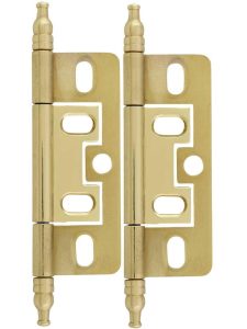 Pair of Solid Brass 2 1/2″ Non-Mortise Minaret-Tip Cabinet Hinges  |  Non-Mortise Hinges Cabinet Hinges Antique Brass/Antique Light Brass/Antique Nickel/Distressed Bronze/Distressed Nickel/Flat Black/Michelangelo Bronze/Oil-Rubbed Bronze/Polished Brass/Polished Chrome/Polished Nickel/Satin Nickel