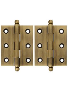 Pair of Solid Brass Cabinet Hinges – 2 1/2″ x 2″  |  Butt Hinges Butt Hinges Antique Brass/Antique Pewter/Oil-Rubbed Bronze/Polished Brass/Polished Chrome/Polished Nickel/Pvd/Satin Chrome/Satin Nickel/Un-Lacquered Brass