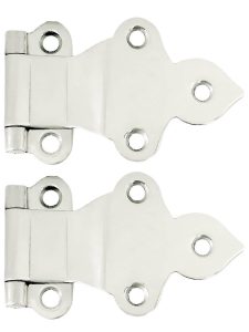 Pair of Solid Brass Gothic-Style Offset Cabinet Hinges – 1 1/2-Inch x 2 3/8-Inch  |  Offset Hinges Cabinet Hinges Offset Hinges