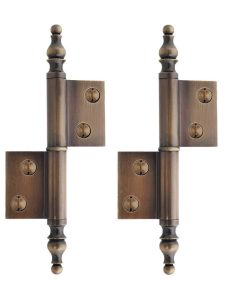 Pair of Solid Brass Right-Hand Flag Hinges in Antique-By-Hand – 2 1/2″ x 1 3/4″  |  Butt Hinges Butt Hinges Butt Hinges