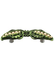 Pearly Peapod Drawer Pull – 3″ Center-to-Center  |  Pulls Knobs & Pulls Antique Brass/Antique Pewter/Hand Tinted Antique Pewter