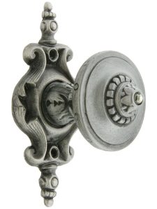 Portobello Jeweled Knob With Pembridge Back Plate  |  Knobs Knobs Antique Pewter/Dark Brass/Satin 24K Gold