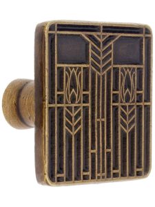 Prairie Tulips Cabinet Knob – 1 1/4″ Square  |  Knobs Knobs Antique Brass/Antique Copper/Antique Pewter