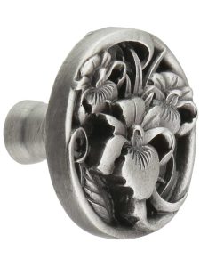 River Iris Cabinet Knob  |  Knobs Knobs Antique Brass/Antique Pewter/Brilliant Pewter