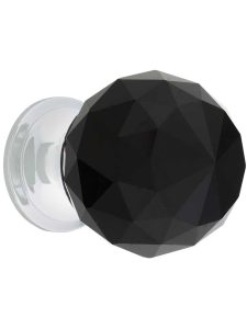 Round Black Crystal Knob – 1 3/16″ Diameter  |  Knobs Knobs Knobs