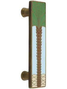 Royal Palm Enameled Vertical Pull – 3″ Center-to-Center  |  Pulls Knobs & Pulls Ant Brass-Pale Blue/Ant Brass-Periwinkle/Ant Pewter-Pale Blue/Ant Pewter-Periwinkle/Brilliant Pewter-Turquoise