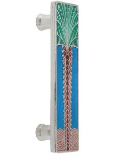 Royal Palm Enameled Vertical Pull – 3″ Center-to-Center  |  Pulls Knobs & Pulls Ant Brass-Pale Blue/Ant Brass-Periwinkle/Ant Pewter-Pale Blue/Ant Pewter-Periwinkle/Brilliant Pewter-Turquoise