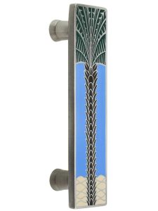 Royal Palm Enameled Vertical Pull – 3″ Center-to-Center  |  Pulls Knobs & Pulls Ant Brass-Pale Blue/Ant Brass-Periwinkle/Ant Pewter-Pale Blue/Ant Pewter-Periwinkle/Brilliant Pewter-Turquoise