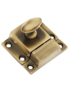 Small Cast Brass Cupboard Latch With Oval Turn Piece  |  Turn Style Cabinet Latches Cabinet Latches Antique Brass/Oil-Rubbed Bronze/Polished Chrome/Polished Nickel/Satin Nickel/Un-Lacquered Brass