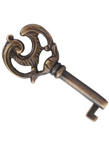 Small Fancy Solid Brass Drawer Key in Antique-by-Hand  |  Skeleton Keys Locks, Keys & Covers Skeleton Keys