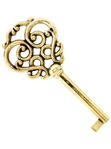 Solid Brass Drawer Key with Fancy Bow  |  Skeleton Keys Locks, Keys & Covers Skeleton Keys