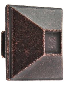 Tahoe Rustic Cabinet Knob – 1 1/2″ Square  |  Knobs Knobs Black/Distressed Antique Silver/Distressed Oil Rubbed Bronze