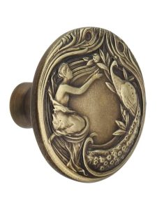 The Lady and The Peacock Cabinet Knob  |  Knobs Knobs Antique Brass/Antique Copper/Antique Pewter