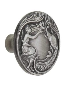 The Lady and The Peacock Cabinet Knob  |  Knobs Knobs Antique Brass/Antique Copper/Antique Pewter