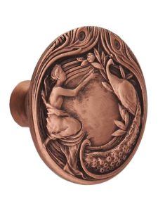 The Lady and The Peacock Cabinet Knob  |  Knobs Knobs Antique Brass/Antique Copper/Antique Pewter