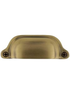 Traditional Solid-Brass Cup Pull 3″ Center-to-Center  |  Bin Pulls Bin Pulls Antique Brass/Antique Pewter/Polished Brass/Polished Chrome/Polished Nickel/Satin Brass/Satin Nickel/Timeless Bronze/Un-Lacquered Brass