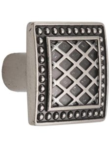 Trevi Square Knob – 1 1/4″ Square  |  Knobs Knobs Antique Pewter/German Bronze/Patina Rouge/Polished Nickel/Tuscan Bronze