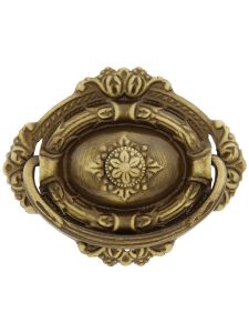 Victorian Style Single Post Pull – 2 3/4″ Width  |  Bail Pulls Bail Pulls Antique Brass/Un-Lacquered Brass