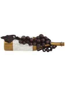 Wine Bottle with Grapes Drawer Pull – 1 1/2″ Center-to-Center  |  Pulls Knobs & Pulls Antique Brass-Dark Bronze Highlighted/Satin Nickel-Dark Bronze Highlighted