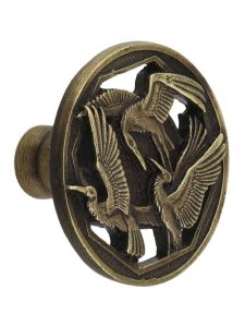 Crane Dance Cabinet Knob  |  Knobs Knobs Antique Brass/Antique Pewter/Brite Brass