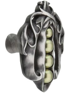 Pearly Peapod Knob  |  Knobs Knobs Antique Brass/Antique Pewter/Hand Tinted Antique Pewter