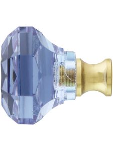 Blue to Lavender Octagonal Crystal Knob with Solid Brass Base  |  Knobs Knobs Antique Brass/Oil-Rubbed Bronze/Polished Brass/Polished Chrome/Polished Nickel/Satin Nickel