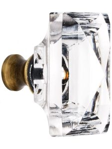 German Crystal Rectangular Knob With Solid Brass Base  |  Knobs Knobs Antique Brass/Oil-Rubbed Bronze/Polished Brass/Polished Chrome/Polished Nickel/Satin Nickel