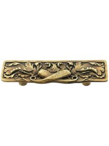 Leafy Carrot Drawer Pull – 3″ Center to Center  |  Pulls Knobs & Pulls Antique Brass/Antique Copper/Antique Pewter/Brilliant Pewter