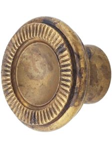 Small Knurled Edge Cabinet Knob – 1″ Diameter  |  Knobs Knobs Antique Brass Distressed