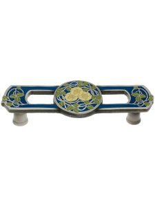 Delaney’s Rose Drawer Pull – 3-Inch Center to Center  |  Pulls Knobs & Pulls Antique Pewter-Blue/Dark Brass-Coral/Dark Brass-Rose/Dark Brass-Yellow