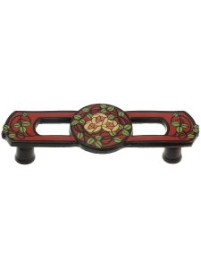 Delaney’s Rose Drawer Pull – 3-Inch Center to Center  |  Pulls Knobs & Pulls Antique Pewter-Blue/Dark Brass-Coral/Dark Brass-Rose/Dark Brass-Yellow