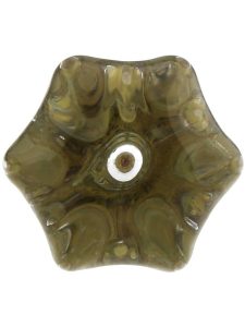 Medium Victorian Glass Cabinet Knob With Brass Base  |  Knobs Knobs Amber/Black/Clear